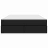 vidaXL Postel s &uacute;ložn&yacute;m prostorem a matrac&iacute; s matrac&iacute; 2 pcs Čern&aacute; Kůže