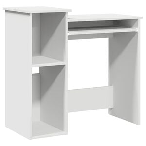 vidaXL Psac&iacute; stůl s policemi b&iacute;l&yacute; 84x40x78 cm dřevotř&iacute;ska