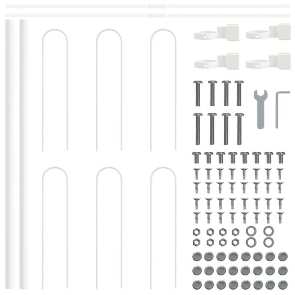 vidaXL Zahradní plot Bílá 1.7 x 0.6 m Práškově lakovaná ocel