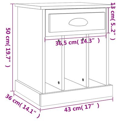 vidaXL Noční stolek bílý s vysokým leskem 43 x 36 x 50 cm