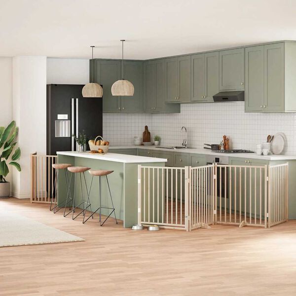 vidaXL Z&aacute;brana pro psy s dv&iacute;řky skl&aacute;dac&iacute; 12 panelů 960 cm topol