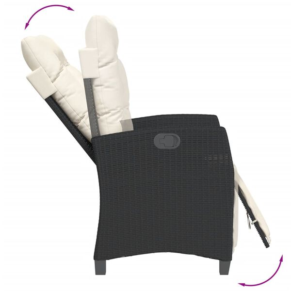 vidaXL 3d&iacute;ln&yacute; zahradn&iacute; j&iacute;deln&iacute; set s podu&scaron;kami čern&yacute; polyratan