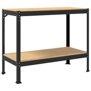 vidaXL Pracovn&iacute; stůl Čern&yacute; 115 x 55 x 91 cm Skl&aacute;dan&eacute; dřevo a kov