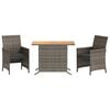vidaXL 3d&iacute;ln&yacute; bistro set s podu&scaron;kami &scaron;ed&yacute; polyratan