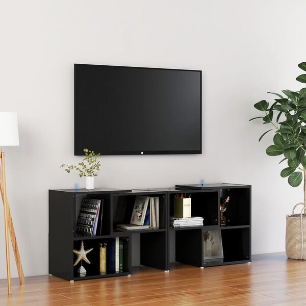 vidaXL TV skříňka černá s vysokým leskem 104x30x52 cm kompozitní dřevo