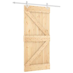 vidaXL Posuvn&eacute; dveře 95 x 210 cm Masivn&iacute; borov&eacute; dřevo (neupraven&eacute;)