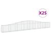 vidaXL Klenut&eacute; gabionov&eacute; ko&scaron;e 25 ks 200x30x40/60 cm pozinkovan&eacute; železo