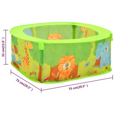 vidaXL Suchý bazén s 300 míčky pro děti 75 x 75 x 32 cm