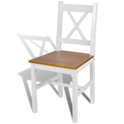 vidaXL Jídelní židle 2 ks bílé borové dřevo