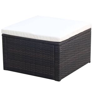 vidaXL Taburet podnožka polyratanov&yacute; 53x53x30 cm hněd&yacute;