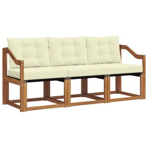 vidaXL Venkovn&iacute; pohovkov&aacute; souprava 3 pcs Přirozen&aacute; a Kr&eacute;mov&aacute;