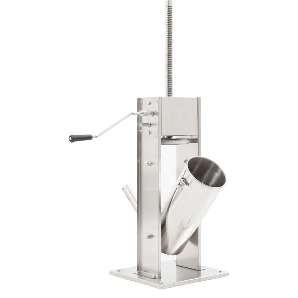 vidaXL Ruční plnička klobás stříbrná 5 l nerezová ocel