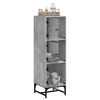 vidaXL Highboard se skleněn&yacute;mi dv&iacute;řky betonově &scaron;ed&yacute; 35 x 37 x 120 cm