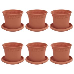 vidaXL Květin&aacute;če 6 ks Cihlově červen&aacute; Plast