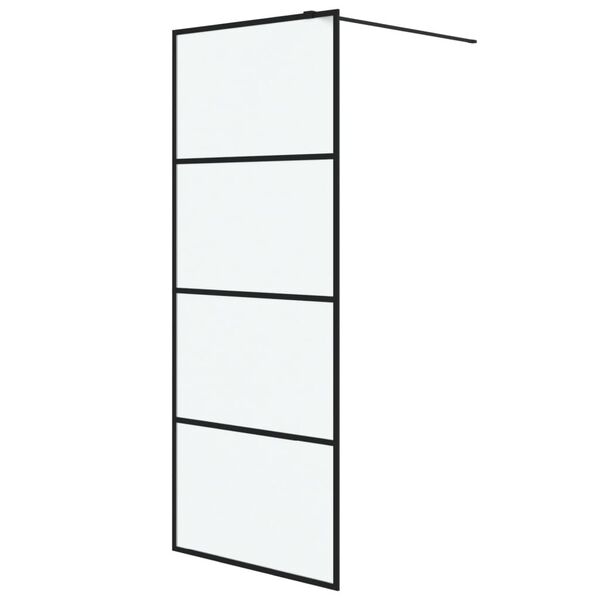 vidaXL Sprchová zástěna walk-in černá 80 x 195 cm mléčné ESG sklo