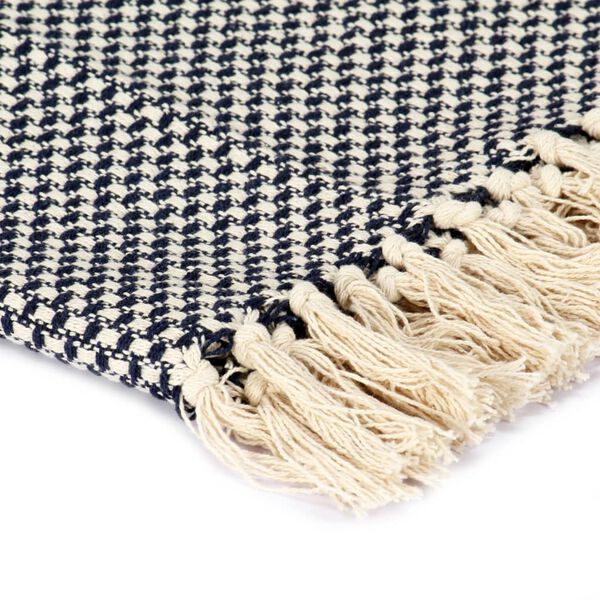 vidaXL Přehoz bavlna 125 x 150 cm n&aacute;mořnicky modr&yacute;