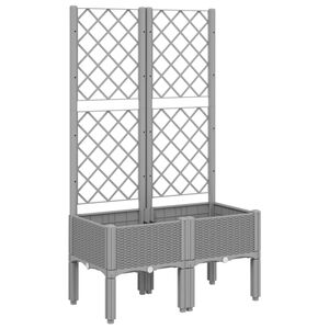 vidaXL Zahradn&iacute; truhl&iacute;k s trel&aacute;ž&iacute; světle &scaron;ed&yacute; 80 x 40 x 142 cm PP