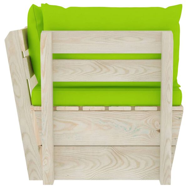 vidaXL Zahradní rohová pohovka z palet s poduškami impregnovaný smrk