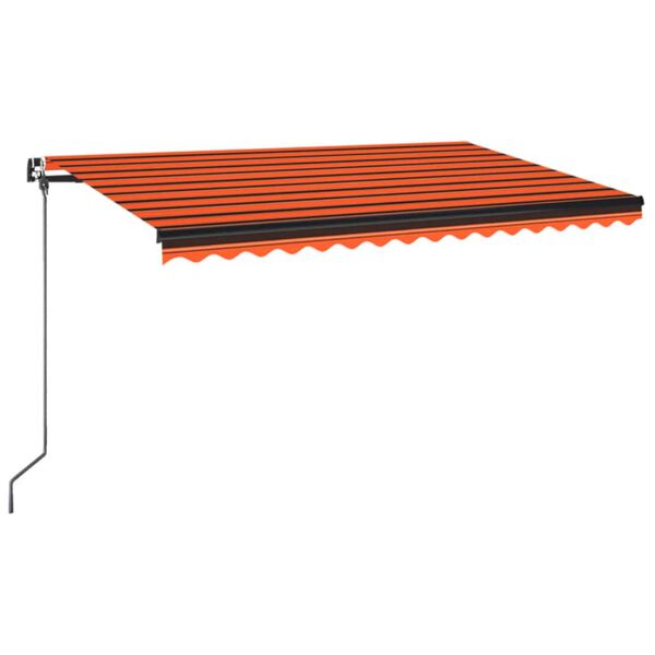 vidaXL Ručně zatahovac&iacute; mark&yacute;za 450 x 350 cm oranžovo-hněd&aacute;