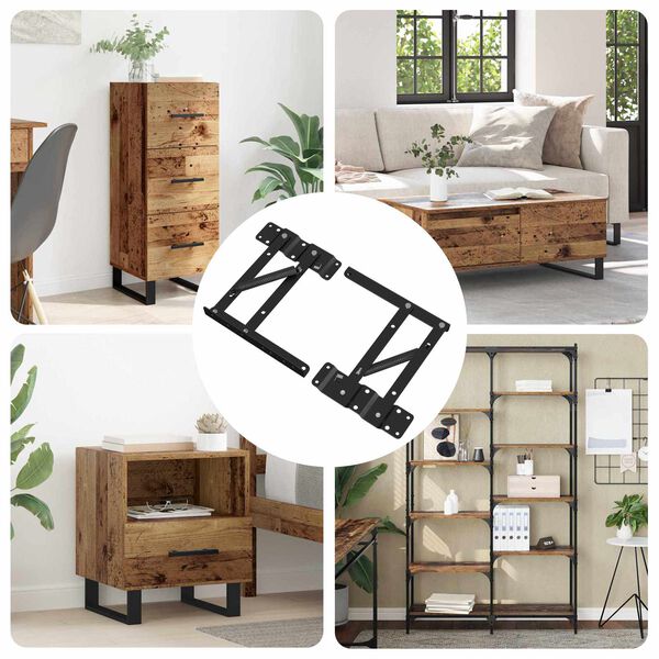 vidaXL Mechanismus zved&aacute;n&iacute; postele 2 pcs Čern&aacute; 340 x 95 x 40 mm Železo