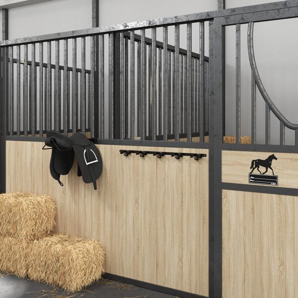 vidaXL Vě&scaron;&aacute;k na 5 uzd s 5 h&aacute;čky čern&yacute; železo