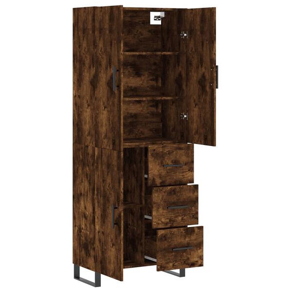 vidaXL Skř&iacute;ň highboard kouřov&yacute; dub 69,5 x 34 x 180 cm kompozitn&iacute; dřevo