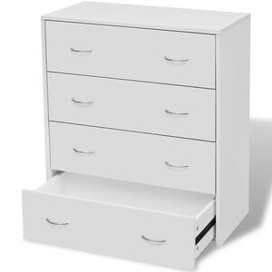 vidaXL Př&iacute;born&iacute;k se 4 z&aacute;suvkami 60 x 30,5 x 71 cm b&iacute;l&yacute;