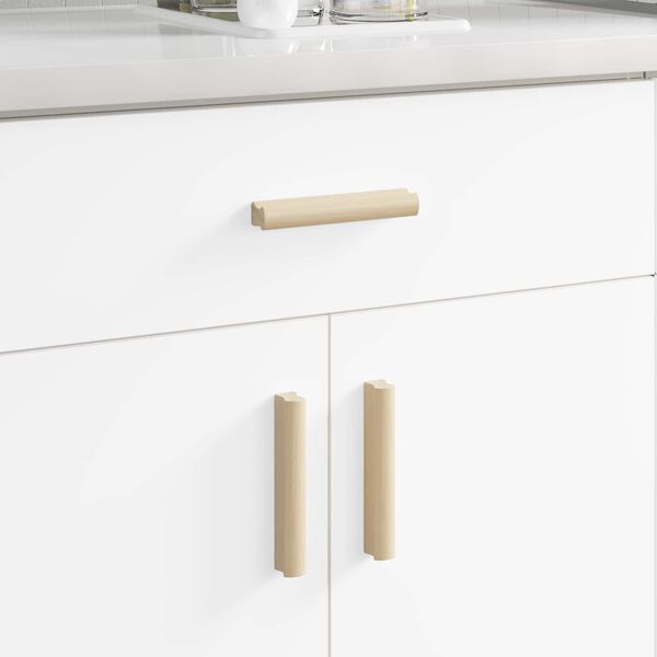 vidaXL Př&iacute;m&aacute; rukojeť 2 pcs Př&iacute;rodn&iacute; dřevo 130 x 25 x 30 mm