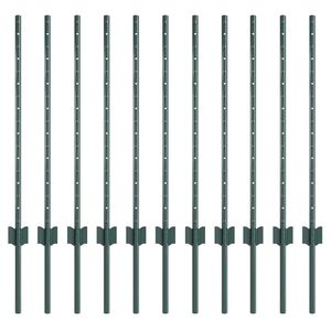 vidaXL Plotov&yacute; sloupek. 11 pcs Zelen&aacute; 120 cm Ocel