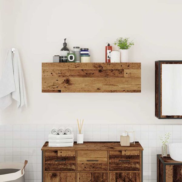 vidaXL Koupelnov&aacute; n&aacute;stěnn&aacute; skř&iacute;ňka old wood 100 x 25 x 30 cm kompozit