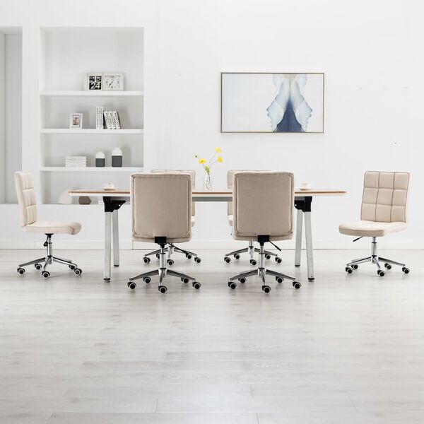 vidaXL J&iacute;deln&iacute; židle 6 ks kr&eacute;mov&eacute; textil