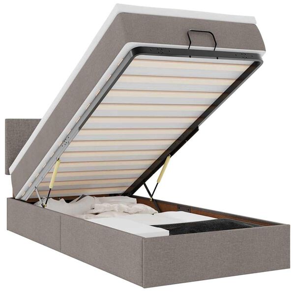 vidaXL Osmansk&yacute; r&aacute;m postele s matrac&iacute; taupe 90x190cm textil