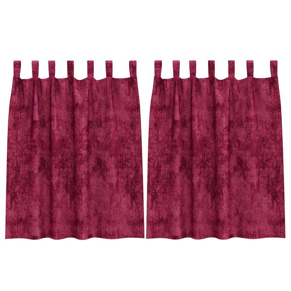 vidaXL Sametové závěsy 2 pcs Víno Červené 140 x 140 cm samet