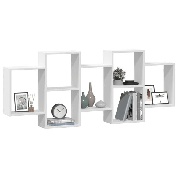 vidaXL N&aacute;stěnn&aacute; police b&iacute;l&aacute; 159 x 18 x 65 cm kompozitn&iacute; dřevo