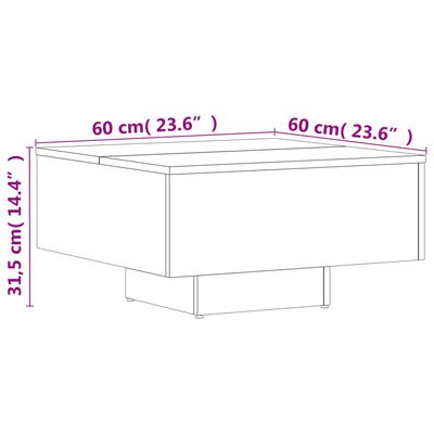 vidaXL Konferenční stolek dub sonoma 60 x 60 x 31,5 cm dřevotříska