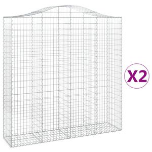 vidaXL Klenut&eacute; gabionov&eacute; ko&scaron;e 2 ks 200x50x200/220cm pozinkovan&eacute; železo