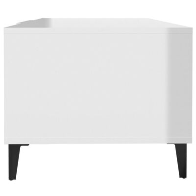 vidaXL Konferenční stolek bílý s leskem 102x50x40 cm kompozitní dřevo