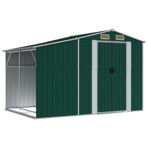 vidaXL Zahradn&iacute; kůlna zelen&aacute; 277 x 192,5 x 179 cm pozinkovan&aacute; ocel