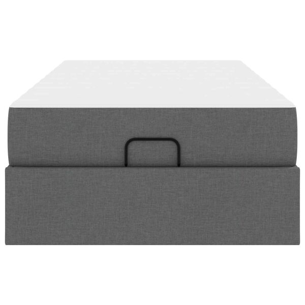 vidaXL R&aacute;m postele s matrac&iacute; s matrac&iacute; 2 pcs Tmavě &Scaron;ed&aacute; textil