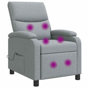 vidaXL Mas&aacute;žn&iacute; polohovac&iacute; křeslo Světle &scaron;ed&aacute; Textil