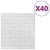 vidaXL 3D tapeta cihly samolep&iacute;c&iacute; 40 ks b&iacute;l&aacute;