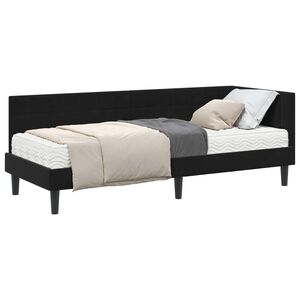 vidaXL Rohov&yacute; r&aacute;m postele s matrac&iacute; 2 ks Čern&aacute; 80 x 200 cm samet