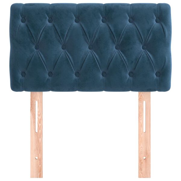 vidaXL Čelo postele tmavě modr&eacute; 80 x 7 x 78/88 cm samet