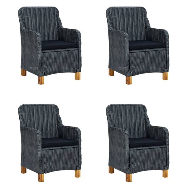 vidaXL 5d&iacute;ln&yacute; zahradn&iacute; j&iacute;deln&iacute; set tmavě &scaron;ed&yacute;