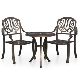 vidaXL 3d&iacute;ln&yacute; bistro set lit&yacute; hlin&iacute;k bronzov&yacute;