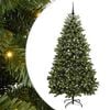 vidaXL Uměl&yacute; v&aacute;nočn&iacute; stromeček 210 cm 300 LED Tepl&aacute; b&iacute;l&aacute; PVC a ocel