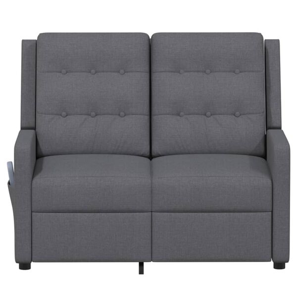 vidaXL 2místné masážní polohovací křeslo světle šedé textil