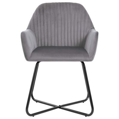 vidaXL Jídelní židle 4 ks šedé samet