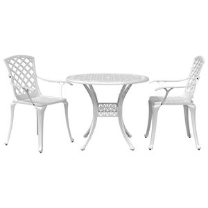 vidaXL 3d&iacute;ln&yacute; bistro set b&iacute;l&yacute; lit&yacute; hlin&iacute;k