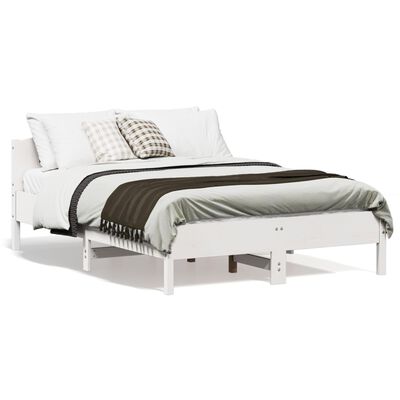 vidaXL Rám postele s čelem bílý 120 x 190 cm masivní borovice